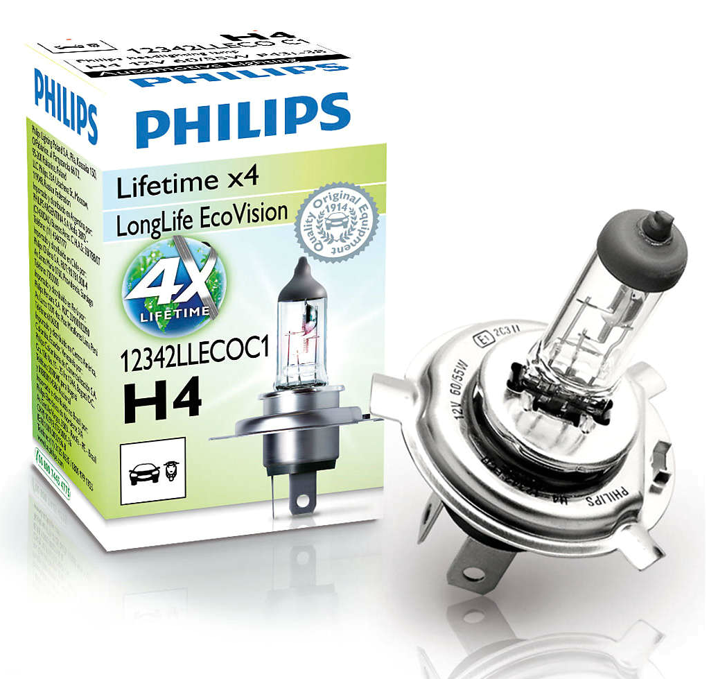 Лампа автомобильная галогенная Philips Longlife Ecovision 12342llecoc1 h4 60/55w 1 шт.. Лампа накаливания Eco h4 12v 60/55w p43t. Лампа Philips h4 60 55 желтый. Автолампа Philips p-12342lleco. Philips h4 купить