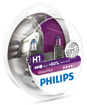 Лампы Philips H1+60% Vision Plus